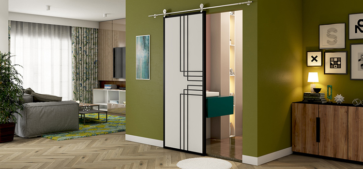 sliding bathroom door installation in Yucca Valley